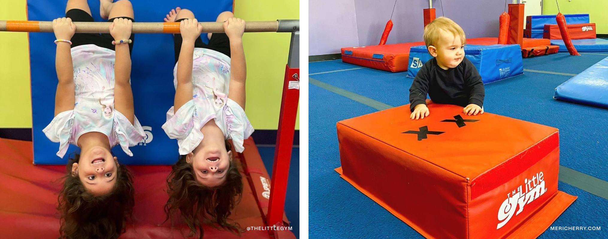 Images of kids playing at a gymnasium.