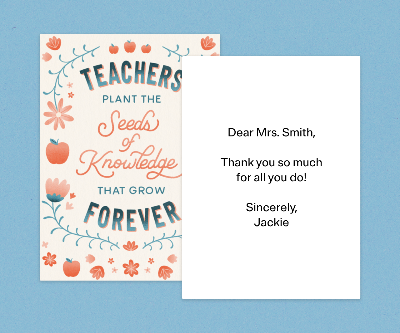 What to write in a teacher appreciation card